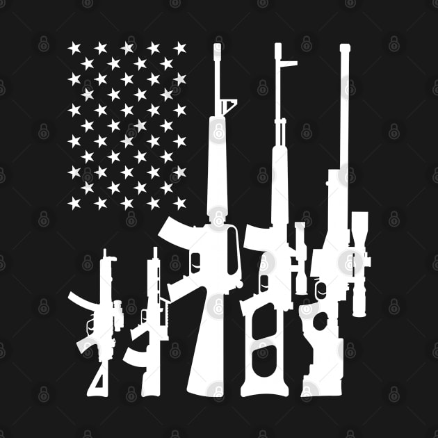 Gun - Guns in american flag by KC Happy Shop