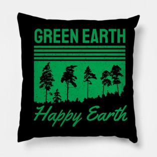 Green Earth Happy Earth Pillow