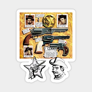 Western Sheriff Legal Weapons And Star Law Badge Cowboy Retro Comic Magnet