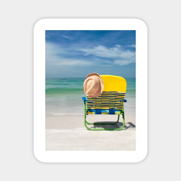 SunHat and Sunlounger Magnet by adrianbrockwell