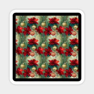 dreamy floral christmas Magnet