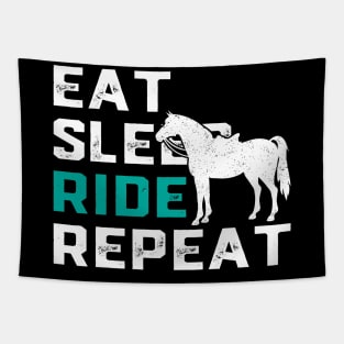 Eat Sleep Ride Horses Repeat Horseback Riding Tapestry