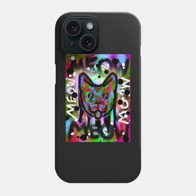 Spray Paint Cat V6 Phone Case by IgorAndMore
