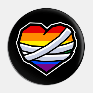 Mending Heart with Pride Flag Colours - Healing - LGBTQ+ - Mending Heart Pin