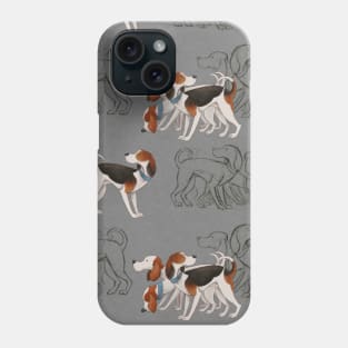 Family of dogs breed Russian pinto hound. Phone Case