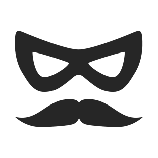 Evil Villain Mask and Moustache Face T-Shirt