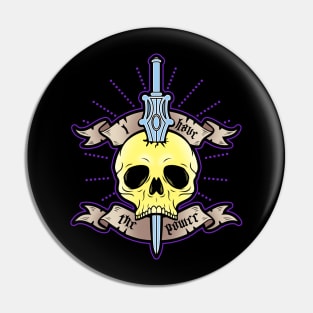 Skull Villain Tattoo 80's Superhero Quote Pin