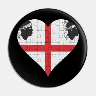 Sardinian Jigsaw Puzzle Heart Design - Gift for Sardinian With Sardinia Roots Pin