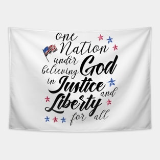 nation under believing god 4th of July outfit Tapestry