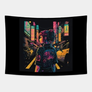 Japanese Street Cyberpunk Tokyo Streetwear Tapestry