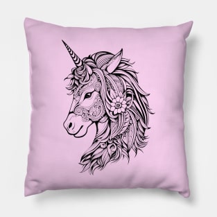 Unicorn line art illustration Pillow