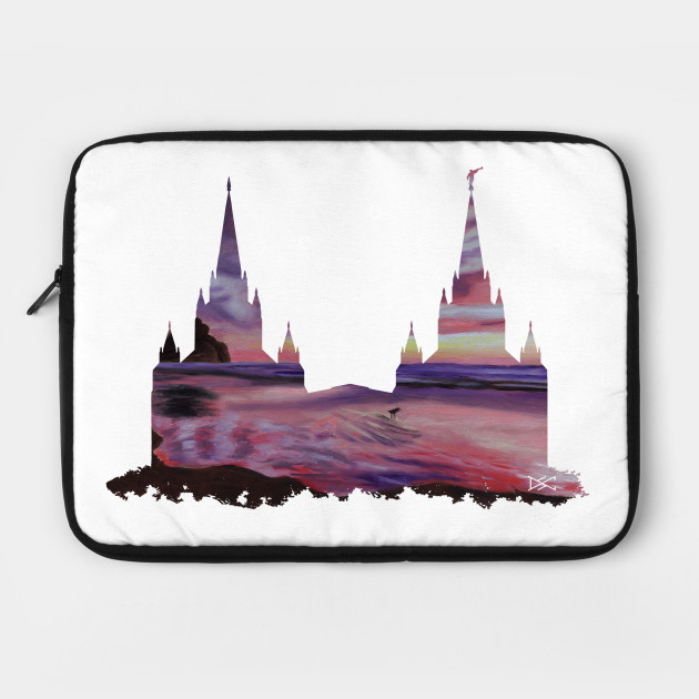 San Diego Lds Temple Sunset Surf Silhouette San Diego Temple Housse De Portable Teepublic Fr