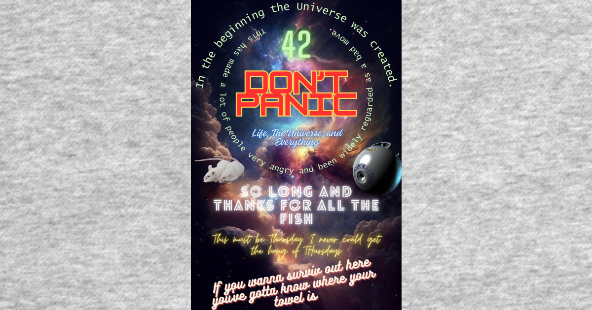 Don't Panic Hitchhiker's Guide to the Galaxy - Hitchhikers Guide To The