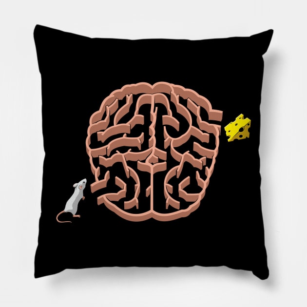 Brain maze Pillow by raxarts