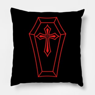 Gothic coffin with cross Pillow