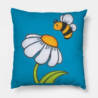 Little Bee and Coneflower Pillow