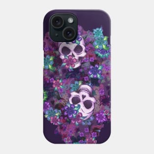 Flowers and Skulls Phone Case