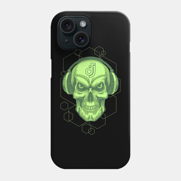 Skull dj headphone Phone Case by Mad77store