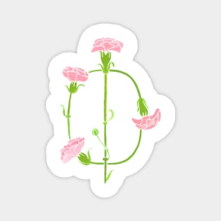 Watercolor Carnation Phi Symbol Magnet