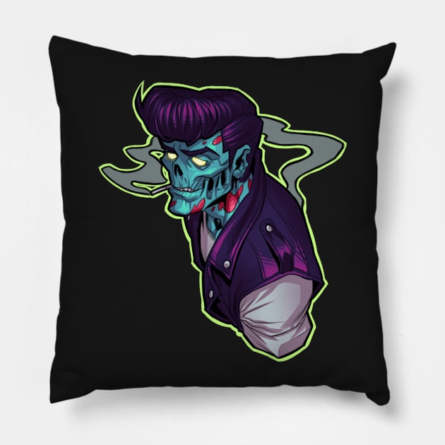 Psychobilly Zombie Boy Pillow by PirateCashoo