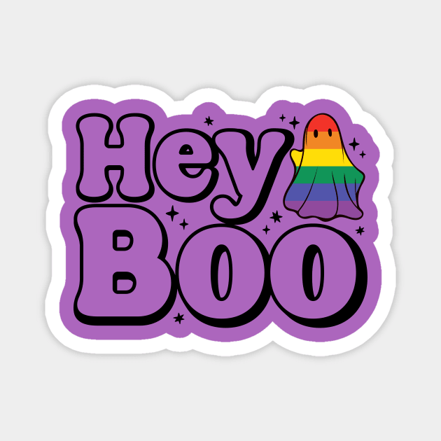 Hey Boo halloween ghost pride Magnet by theMstudio