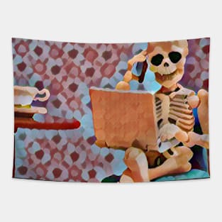 Funny skeleton Tapestry