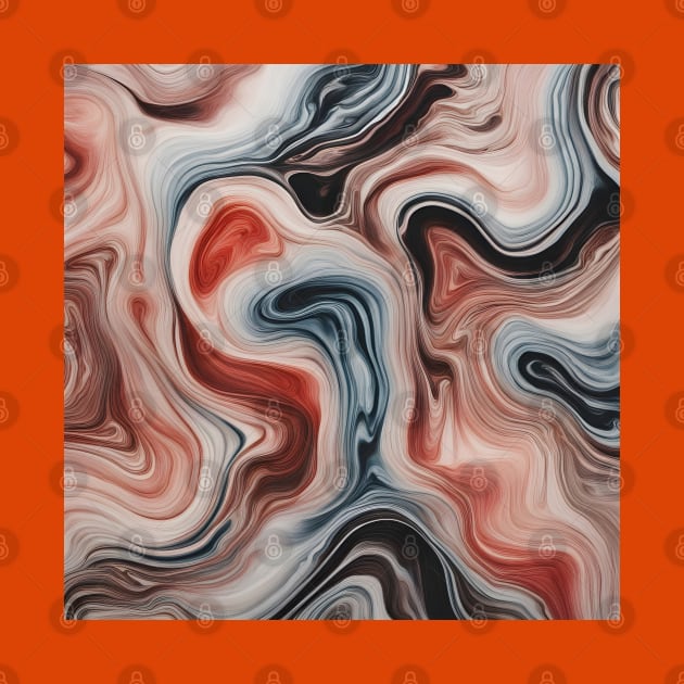 Red, orange and black suminagashi marble pattern by craftydesigns