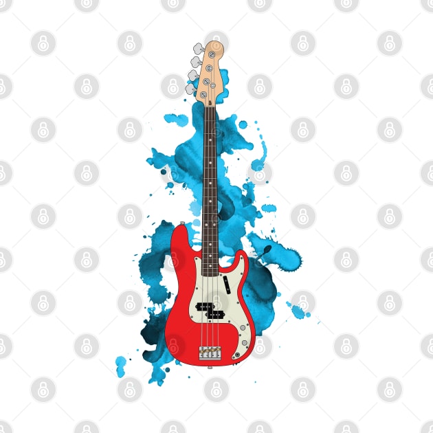 P-style Bass Guitar Fiesta Red Color by nightsworthy