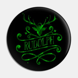 Rudolph Christmas Green Tartan Pattern Reindeer Head Pin