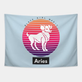 Aries Black Girl Magic (Zodiac sign) Tapestry