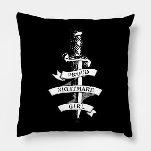 Proud nightmare Girl Vintage tattoo style Pillow