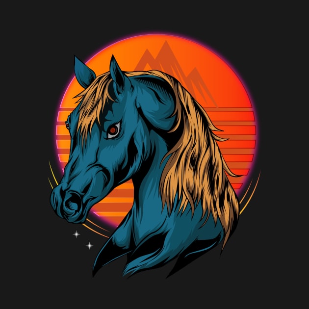 horse head illustration with moon by AGORA studio