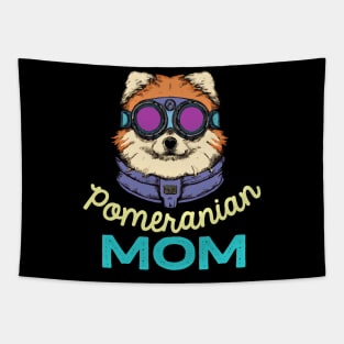 Pomeranian Mom Vintage Dog Owner Retro Dog Mother Tapestry