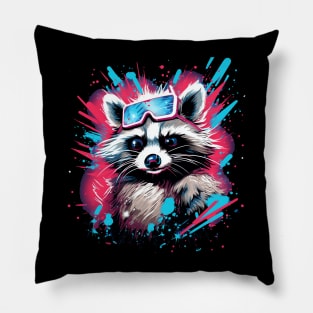 Full Paint raccoon American Flag Pillow