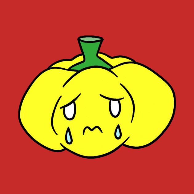 Sad Crying Yellow Bell Pepper by saradaboru