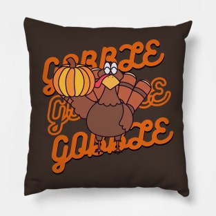 Gobble Gobble Gobble - retro gobble design Pillow