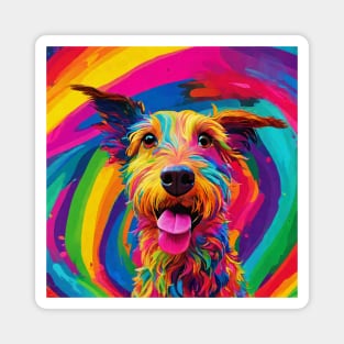 Abstract Rainbow Dog Magnet