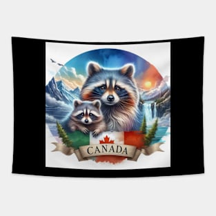 Cute Racoons . Tapestry