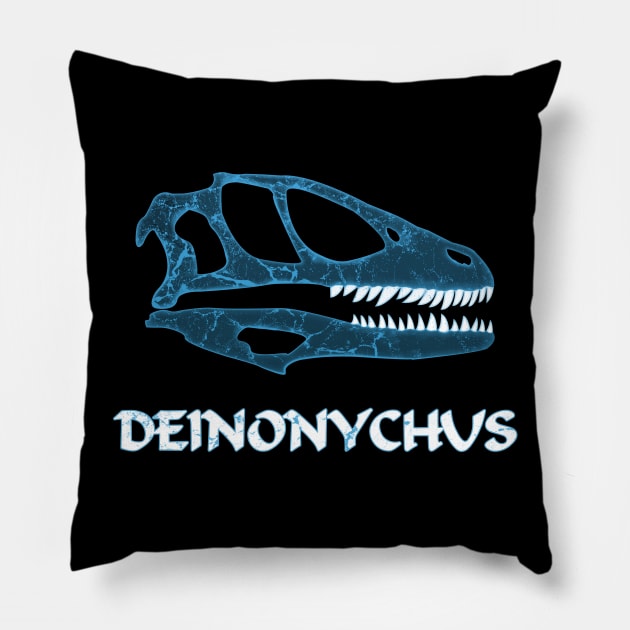 Deinonychus Pillow by NicGrayTees