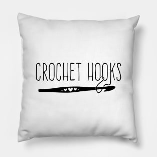 Crochet Hooks (black) Pillow