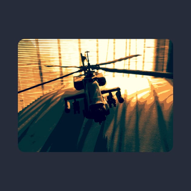 Apache Helicopter In Action by Retropenguin