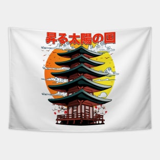 Japan , Land of the rising sun temple Tapestry