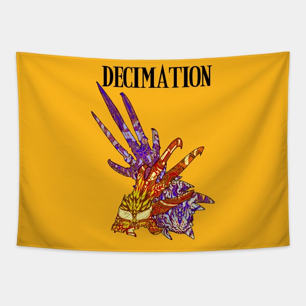 Decimation Claws (font) Tapestry by paintchips