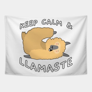 Keep Calm And Llamaste Pose 3 Tapestry