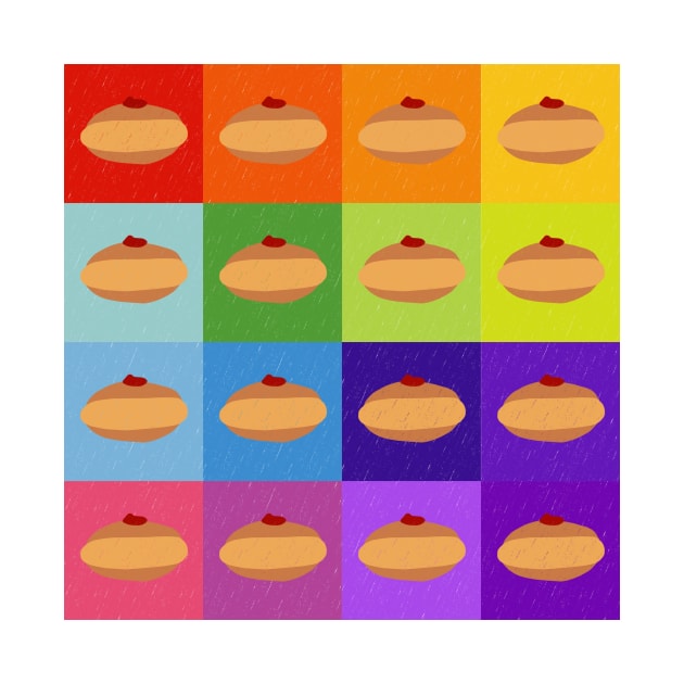 Doughnuts Galore Rainbow Square Print by TillaCrowne