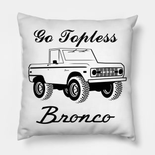 1966-1977 Bronco Topless - Black Print Pillow