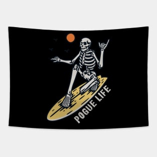 Pogue Life Surfing Skeleton Tapestry