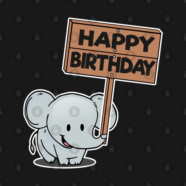 Funny Cute Elephant Birhday Bday Gift Present Child Kids by Kuehni