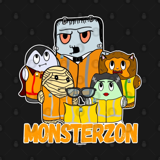 Swagazon Monsters Mummy Frankenstein Dracula Monsterzon Halloween by Swagazon