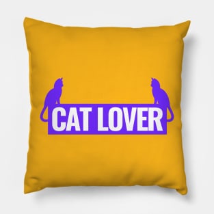 CAT LOVER PURPLE LOGO Pillow